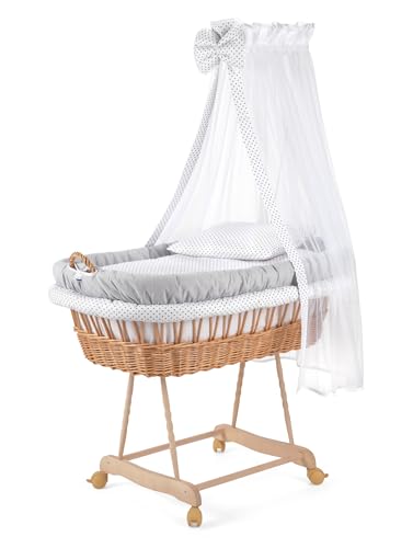 Berço Waldin Moses Grey/Gray Speckles (Recondicionado Como Novo) Waldin - Móveis para bebês e crianças pequenas - berço, wadin moses, preto cinzento, algodão, recondicionado
