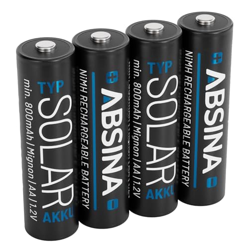 Pilha Recarregável ABSINA 4X Bateria Recargable Solar AA 800mAh 1.2V NiMH ABSINA - Baterias - pilha recarregável, absina, bateria recargavel solar aa, 800mah, 1.2v nihm