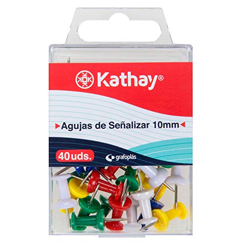 Caixa 40 Chinchetas 10Mm Cores Sortidas KATHAY Grafoplás del Noroeste S.L. - Alfinetes e tachas - 40 pinos, 1,0mm, cores sortidas