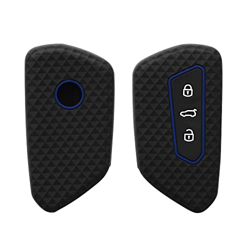 Capa para Chaves KWMOBILE VW Golf 8 Silicone Preto e Azul Kw-Commerce - Porta-chaves - silicone, proteção anti-chuva, resistente ao desgaste, VW Golf 8