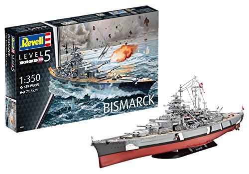 Modelo de navio REVELL USS Bismarck (14 anos) Revell - Kits de modelos em escala - navio, grande dimensão, iluminação interior
