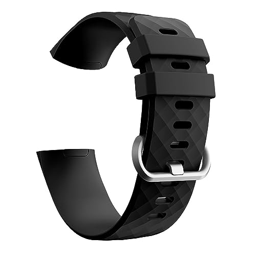Bracelete para FITBIT Charge 3/4 - Preto (Recondicionado Como Novo) INF - Acessórios para monitor de atividades - silicone, inoxidável, grande, 22,5 cm