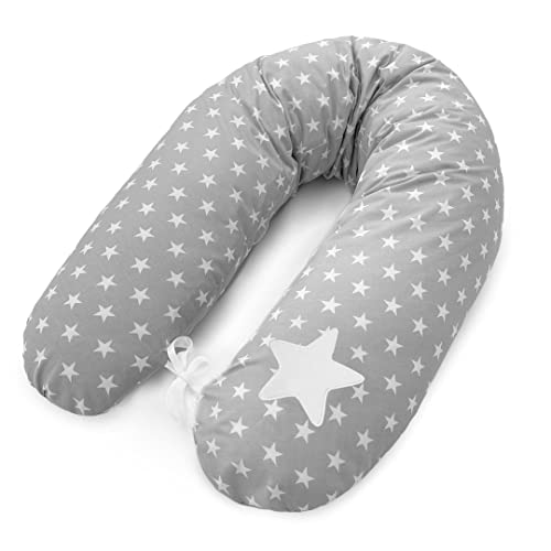 Almofada de Amamentação ASTERISK XXL Cinzento Amilian - Almofadas de amamentação - algodão natural, conforto bebé, amamentação natural