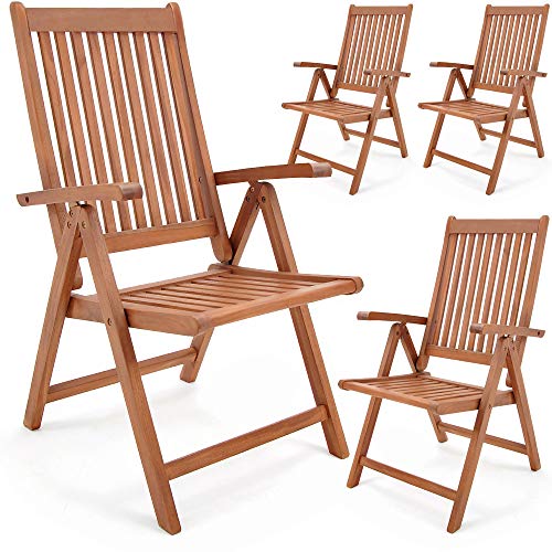 Conjunto de 4 Cadeiras de Jardim VANAMO Castanho Casaria - Móveis de exterior - conjunto, 4 cadeiras, jardim, castanho