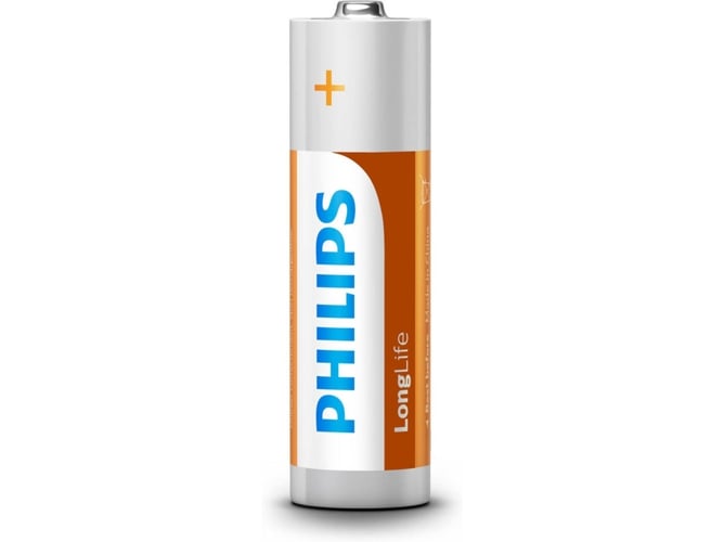Pilhas PHILIPS Longlife R06 (4 unidades) Philips - Baterias de uso geral - alcalino, verde, aa, zinc-carbon