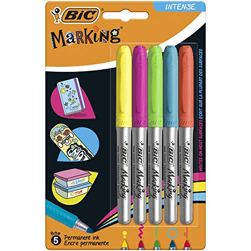 Marcadores Permanentes BIC Highlighter Neon Cores (Caixa de 5) BIC - Marcadores e marcadores de texto - neon, 5 cores, tinta seca, sem cheiro