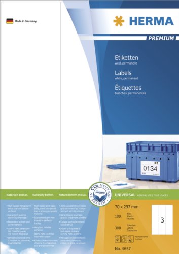 Herma Labels white 105x38 SuperPrint 300 pcs. HERMA - Etiquetas e tags - branco, 300 pcs, superprint, laser
