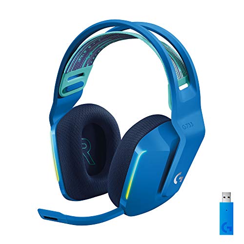 Auscultadores Gaming LOGITECH G733 (Over Ear - Wireless - Com Microfone - Azul) Logitech - Fones de ouvido e headsets - over ear, wireless, com microfone, azul