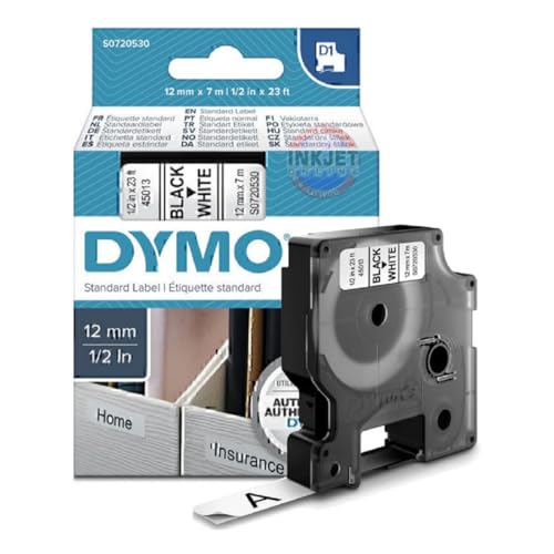 Etiquetas DYMO D1 Standard 12mm x 7m (Burótica) DYMO - Fitas de etiquetas e recargas - etiquetas, dymo d1 standard, 12mm, 7m, burótica
