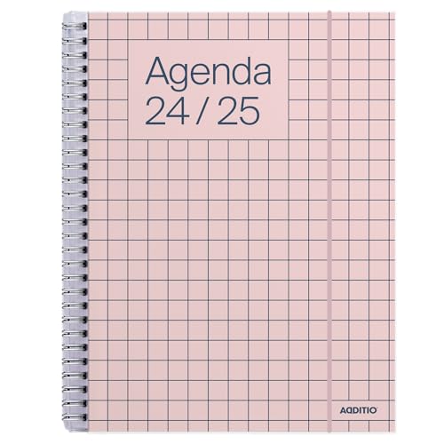 Agenda Escolar ADDITIO 2024-25 Universal Semana Vista Rosa Pastel (16.5x21.5cm) Additio - Calendários, organizadores e planejadores - agenda escolar, additio, 2024-25, universal, semana vista, rosa pastel
