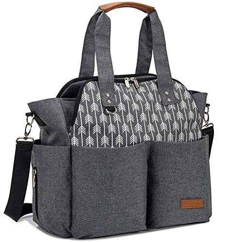 Bolsa Porta-Bebe LEKEBABY Messenger Cinzento Lekebaby - Sacolas de fraldas - porta-bebé, messenger, cinzento