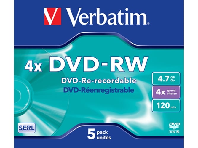 Verbatim DVD+R 4x 4.7Gb 5pks (Consumível Informática e Tel.) Verbatim - Mídias vazias - 4,7 GB, 5 unidades, DVD-R, 4x, consumível