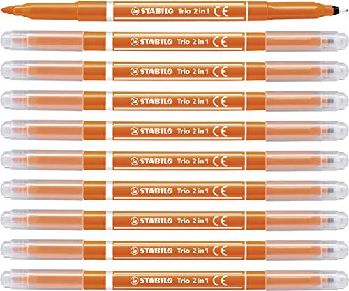 Caneta Fineliner STABILO Trio (Laranja - 0.5 mm) Stabilo - Canetas - fineliner, 0.5 mm, 2 em 1, desenho