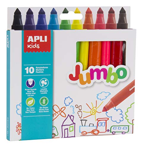 Marcador APLI KIDS Jumbo Triangular (Multicor) Apli kids - Marcadores e marcadores de texto - jumbo, triangular, multicor