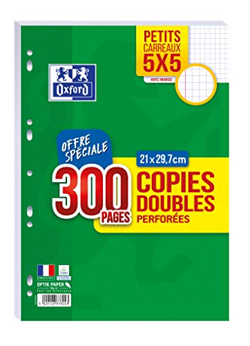 Oxford 400019179 caderno e bloco de notas Oxford - Papel para fichários - 300 páginas, A4 microperforadas, gramagem 90g/m², capa lisa
