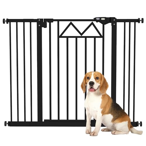 Barreira de segurança para cães PawHut | 74-100 x 76 cm - Preto SPANISH AOSOM - Portões para bebês e animais de estimação - barreira, segurança, cães, PawHut, preto