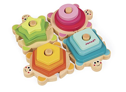 Jogo de Montar JANOD Tortugas Formas (Idade Mínima Recomendada: 3 anos) Janod - Brinquedos - madera, 12 piezas, formas, colores
