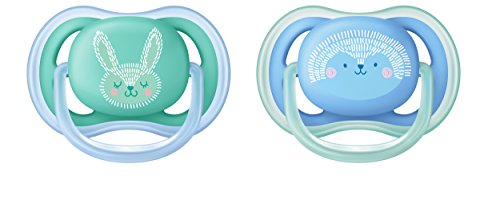 Chupeta PHILIPS AVENT 0-6M (Azul e Verde) PHILIPS AVENT - Cuidados com a higiene oral - borracha natural, sem BPA, fácil de limpar, resistente à água