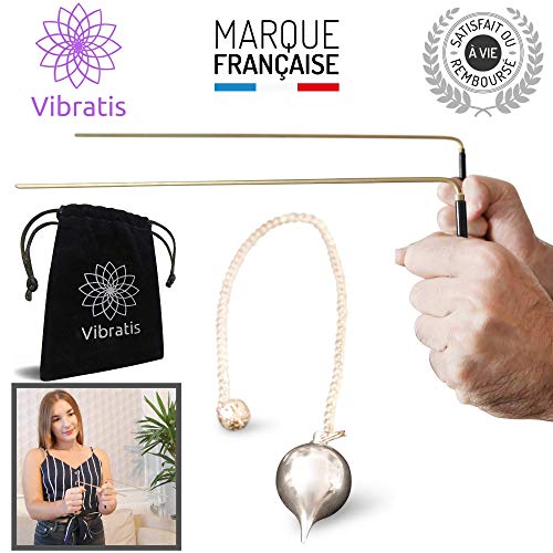 Kit de Radiestesia com Varas de Absinto e Penduleo de Adivinhação Vibratis - Baquetas e escovas - radiestesia, varas de absinto, penduleo, adivinhação