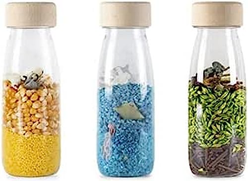 Brinquedo Educativo PETIT BOUM 3 Bouteilles sensorielles nature PETIT BOUM - Exercitadores de mão - educativo, sensorial, natureza
