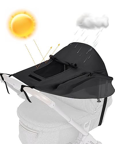 Guarda-Sol Móvel MOXTOYU com Janela de Visibilidade (Preto) MOXTOYU - Acessórios de carrinho de bebê - móvel, janela de visibilidade, preto