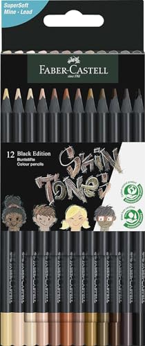 Lápis de Cor FABER CASTELL Black Edition (Multicor) Faber-Castell - Lápis - multicor, pigmentação alta, forma triangular, ergonômico