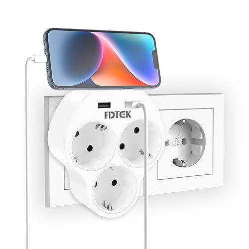 Adaptador Elétrico FDTEK 4000W com Fios e Usb FDTEK - Fios de extensão - adaptador elétrico, fdtek, 4000w, fios, usb