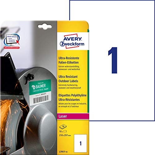 Etiqueta para impressão AVERY L7917-10 Avery - Papel de impressora e copiadora - 10 etiquetas, laser, preto, hp laserjet, canon i-sensys