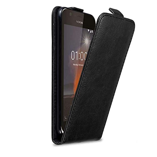 Capa Nokia 1 2018 CADORABO Flip Preto Antracite CADORABO - Capas para telemóveis - couro, preto, resistente ao pó, resistente a riscos