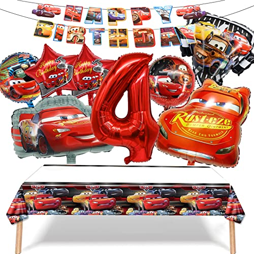 Kit de Decoração para Festas de Aniversário 4 Anos (Idade Mínima Recomendada: 5 anos) SALGIA - Kits de festa - balão, carros, estrela, kit de decoração