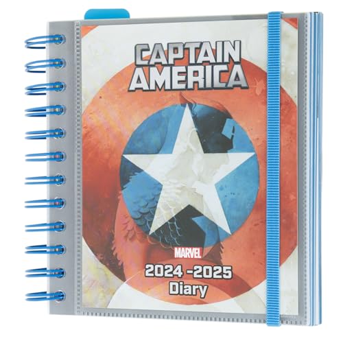 Agenda Escolar ERIK EDITORES Marvel Capitão América (A5 - 2024/2025 - Semanal) Grupo Erik - Calendários, organizadores e planejadores - agenda escolar, marvel capitan america, A5, semanal, plástico, fecho éclair