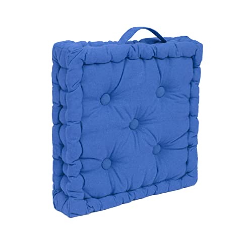 Almofada de Chão Dupla Azul (40x40cm) LABOLATA - Almofadas - algodão, poliéster, 40x40cm, azul