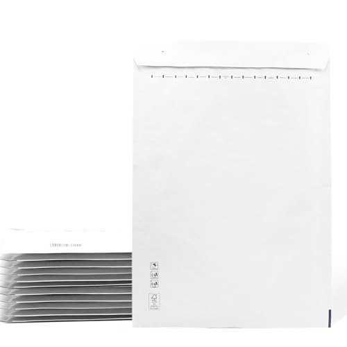 Sobres Acolchoados com Encapamento de Bolhas Brancos 350X470Mm 50 Unidades SIDI Global Market - Suprimentos de envio - acolchoado, encapamento, bolhas, branco