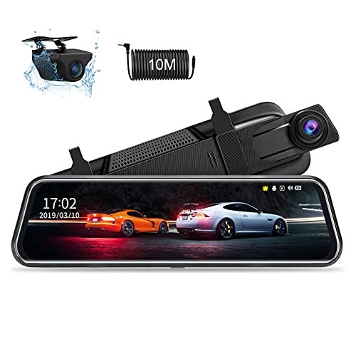 Dash Cam Dual 1080P Espejo Dashcam com 10'' Ecrã Tátil Jansite - Câmeras de vigilância - dashcam, 1080p, 10 polegadas, tátil
