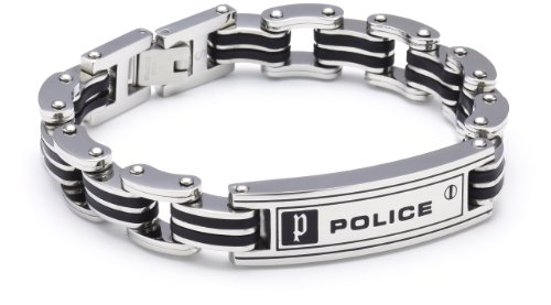 Bracelete POLICE Pj24919Bsb-01-S (Prateado) Police - Pulseiras - aço inoxidável, 21 cm, ajustável, largilhão