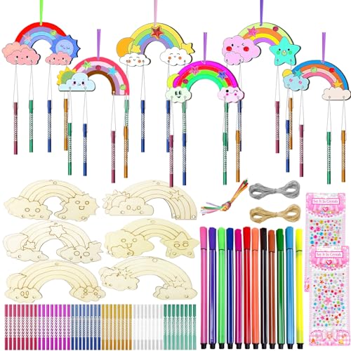Kit de artesanato para crianças PIWOSGOL 12 peças PIWOSGOL - Móbiles de vento - kit, artesanato, crianças, 12 peças