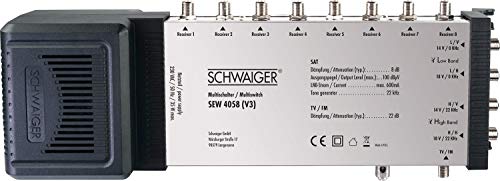 Comutador de satélite SCHWAIGER 5-8 (Preto) SCHWAIGER - Divisores e comutadores de áudio e vídeo - satélite, preto