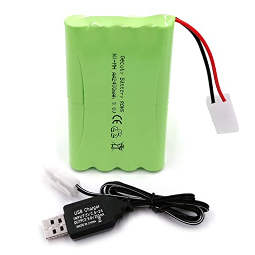 Bateria Recarregável Gecoty® 9.6V 2400mAh NiMH Gecoty - Acessórios de brinquedos de controle remoto - 9.6V, 2400mah, nimh, compatível