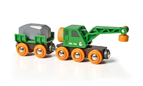 Peça para Pista Ferroviária BRIO Crane Wagon BRIO - Comboios de brincar e conjuntos de comboios - carro de gancho, movimentável, inclinável, ponte elevatória