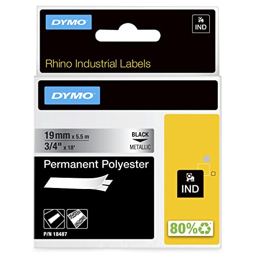 Fita para Etiquetadora DYMO 19mm Rhino Permanent Polyester D1 DYMO - Fitas de etiquetas e recargas - 19mm, poliéster, permanente