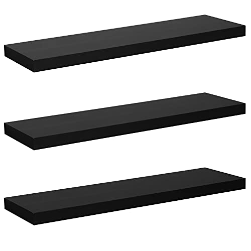 Estante de Parede WOLTU RG9317SZ (Preto - Melamina - 100 x 30 x 12 cm) WOLTU - Prateleiras industriais - 100 x 30 x 12 cm, preto, melamina, 15 kg