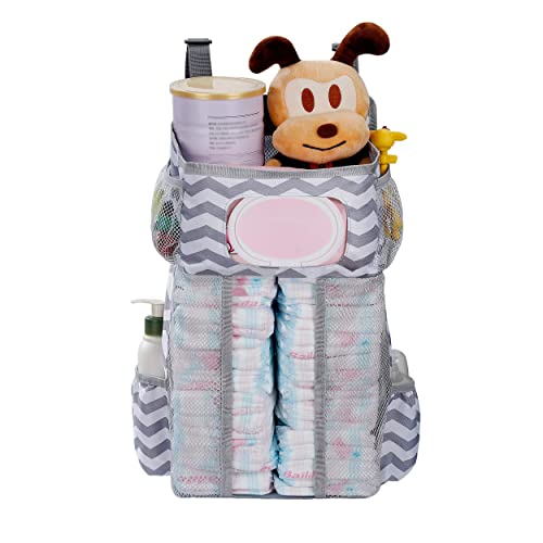 Organizador de Fraldas HOMCOM com 2 Ganchos MengH-SHOP - Sacolas de armazenamento doméstico - nylon, 44,6 x 23 x 16 cm, 0.3 kg, cinza