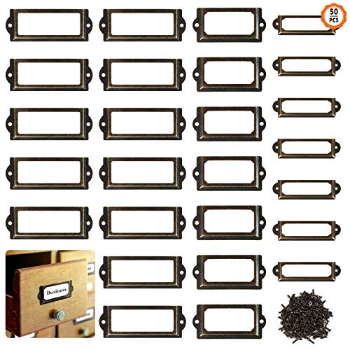 Etiquetas para Arquivo 50 Unidades Metal Ledoo - Separadores de pastas - metal, bronze, 50 unidades