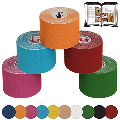Alpidex 5 Rolos de Fita Kinesiologia Tape 5 M X 5Cm ALPIDEX - Fita médica e bandagens - kinesiologia, fita adesiva, 5 m x 5 cm