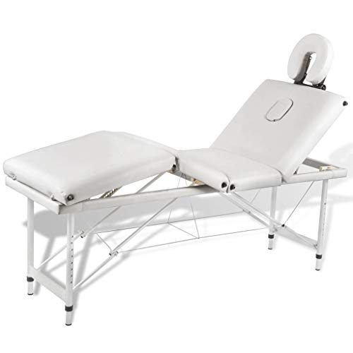 Mesa de Jantar dobrável vidaXL em 4 zonas e estrutura de alumínio branco creme vidaXL - Móveis de exterior - dobrável, 4 zonas, alumínio, branco creme