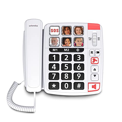 Telefone fixo SWISSVOICE XTRA 1110 (Preto) Swissvoice - Telefonia - preto, com cabo, retroiluminado, telefone fixo