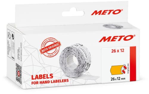 Etiquetas METO 26x12mm (Laranja - 6000 Unidades) Meto - Etiquetas e tags - 26x12mm, laranja, 6000 unidades, adesivo permanente
