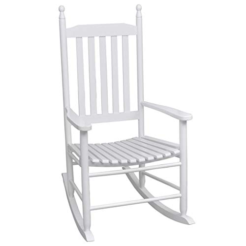 Cadeira Baloiço VidaXL | Madeira Branco - 60,5 x 82 x 114 cm vidaXL - Móveis de exterior - madeira, branco, baloiço