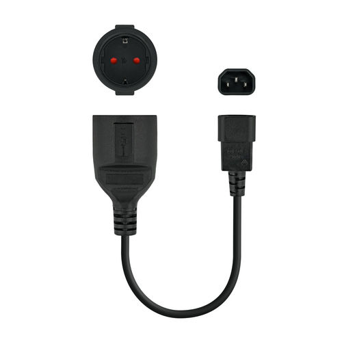 Cabo de Alimentação NANOCABLE (C14 - C14 - 25 cm - Preto) NANOCABLE - Adaptadores de energia e carregadores - c14, ce7, 25 cm, preto