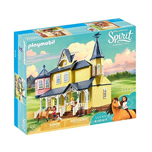 Playmobil Dreamworks Spirit Lucky's Happy Home (Idade Mínima Recomendada: 4 anos) PLAYMOBIL - Conjuntos de brinquedos - lucky, cavalo Spirit, cozinha, esconderijo secreto, quarto de vestir